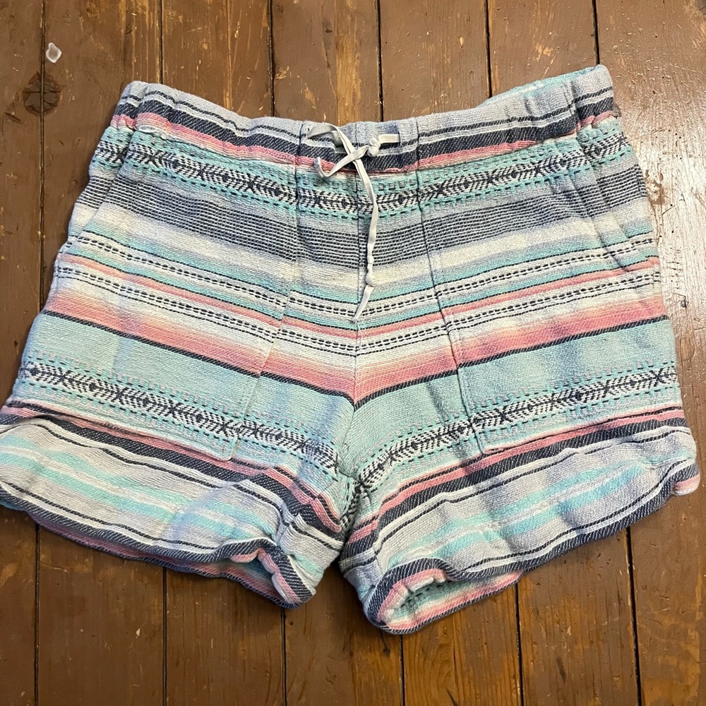 Sundance Woven Striped Cotton Drawstring Shorts - Picture 2 of 5